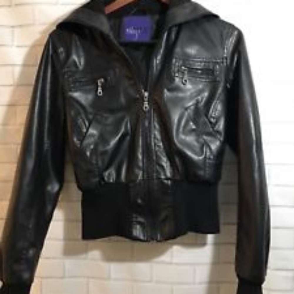 MILEY CYRUS AND MAX AZRIA BLACK BOMBER JACKET